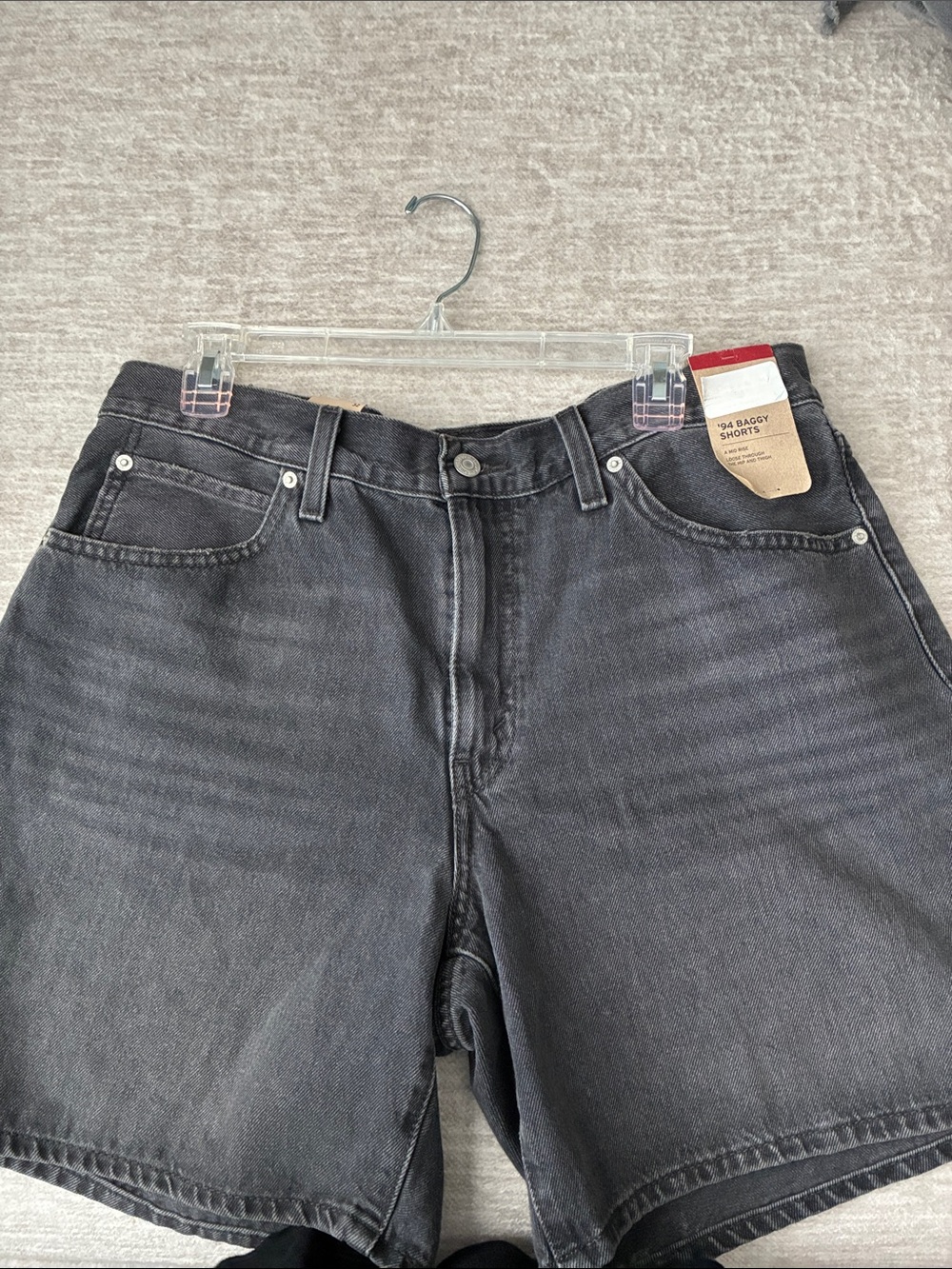 Levi's Black Relaxed Baggy Denim Shorts